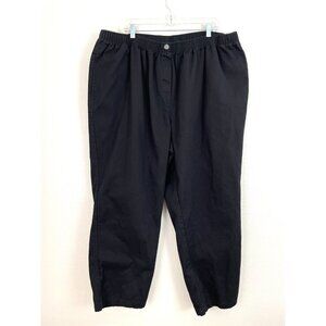 Woman Within Plus Size 28W Black Pull On Pants 100% Cotton‎ Pockets